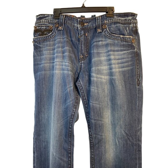 Rock Revival Mens John Straight Relaxed Fit Jeans Size 40 Flap Pockets 9009 - Picture 9 of 12